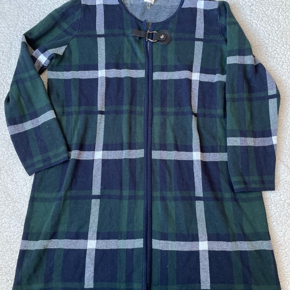 Ann Klein plaid long sweater - Picture 6 of 9